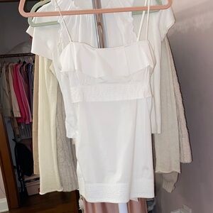 BCBGMaxAzria Elegant Cream Blouse babydoll cami